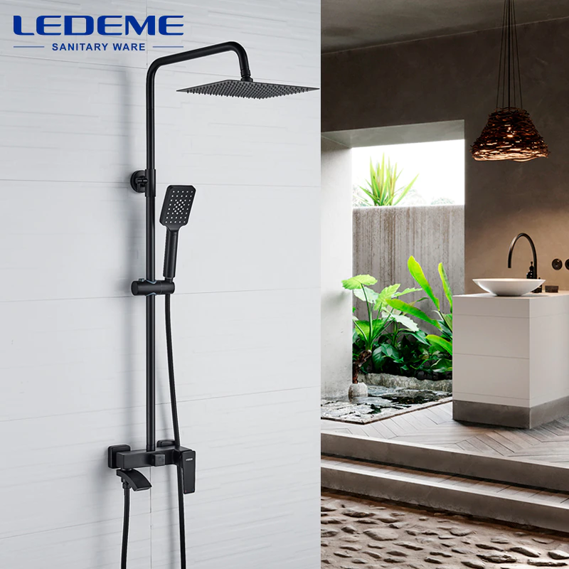 LEDEME Black Duş komplekti RL-2478 (Stayak)